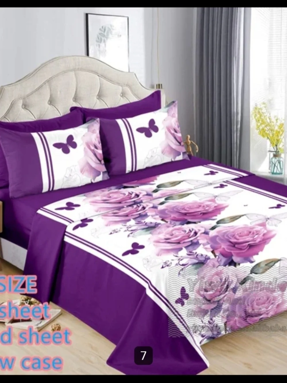 Liliana Pink Floral & Stripe Bed Sheet Set